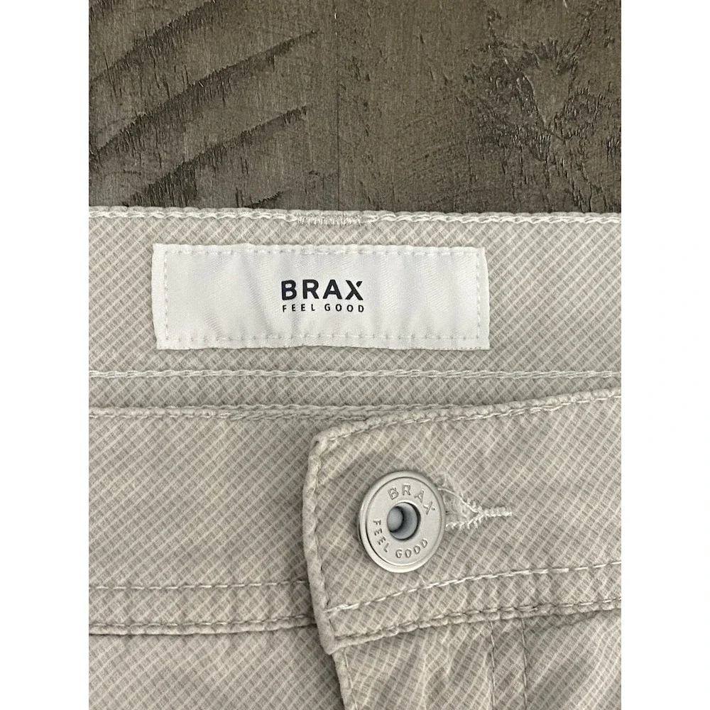 Brax Cooper Fancy Regulart Fit Pants Mens 34 x 32 Gray Lightweight Chino Pockets